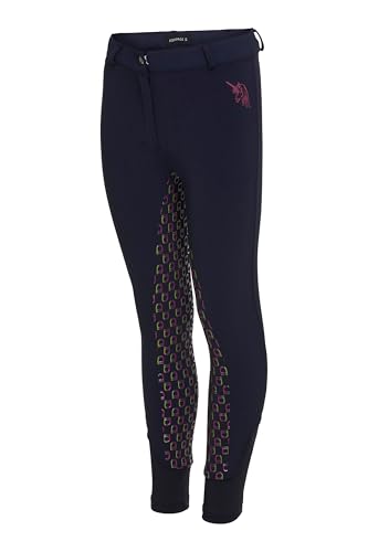Pantalon d'équitation enfant bleu marine Equipage Crista extensible