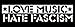 Racker-n-Roll Love Music - Hate Fascism Adesivi da parete, confezione da 10