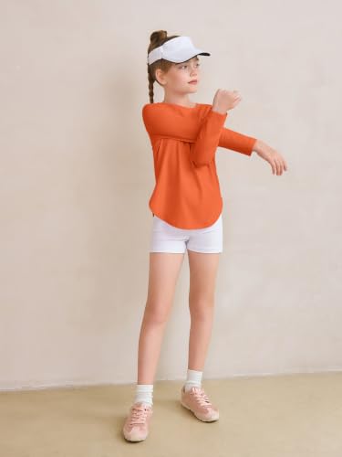Image of Haloumoning Girls Long Sleeve T Shirts Kids Crewneck Tops 5-14 Years