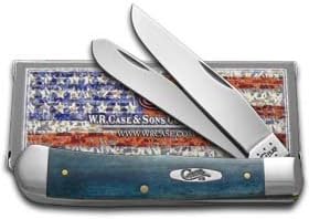 Case XX Knives Smooth Mediterranean Blue Bone Trapper Stainless Pocket Knife 20162