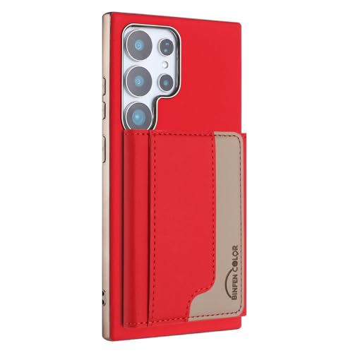 Étui Samsung Galaxy S24 Plus rouge à rabat cuir avec porte-carte
