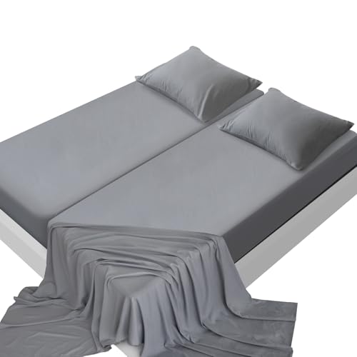SPRINGSPIRIT Split King Sheets Sets for Adjustable Bed, 5 Piece...