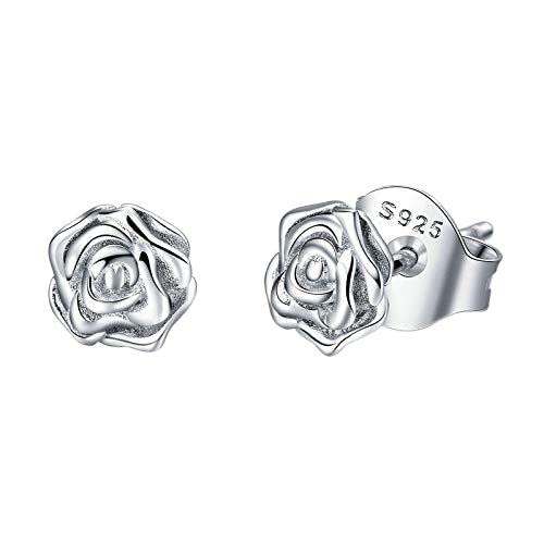Boucles d'oreilles fleur de rose femme en nacre élégante pour sublimer votre style