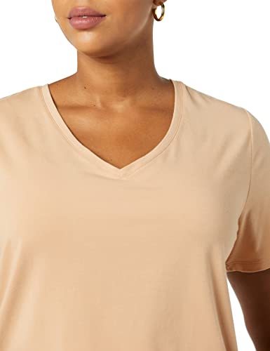 Image of Amazon Essentials Women's Plus Size Short-Sleeve V-Neck T-Shirt