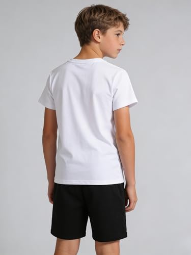 Image of Cakaner Tween Boys Summer Clothes 2 Piece Short Sleeve Graphic T-Shirt and Shorts Casual Outfit Set Size 7-14