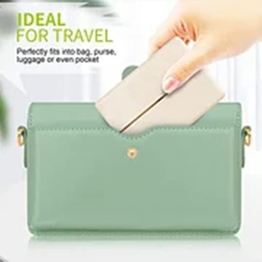 Miniatura 6 de Organizador diario de píldoras, 7 compartimentos, pastillero portátil, organizador de píldoras de viaje, pastillero de diseño plegable (verde)