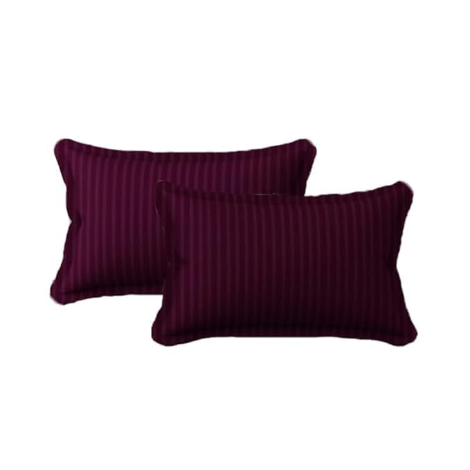 Image of DECOR2ADMIRE 300 TC Premium Glace Cotton All Round Elastic Fitted Plain Stripe Pastel Shades Queen Size Bedsheet with 2 Pillow Covers (Wine, Queen 90 inch x 100 inch)
