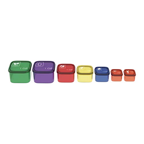 Classic Cuisine Portion Control Containers- 7 Piece Color Coded Food Storage Set For Meal Prep, Dieting– Bpa And Dehp Free, Microwave/Freezer Safe #TOP5