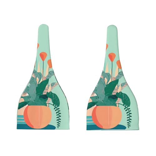 Indoor Cartoon Potted Green Plants Print Newborn Baby Hat, Soft Top Knotted Beanie Cap, Cute Infant Headwear for 0-6 Months Welcome Party3