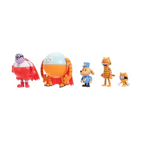 Dog Man 2.5 Inch Scale Supa Buddies and Baddies Multipack Action Figures, Part of Jakks Pacific\'s Wave 4, Includes 5 Characters