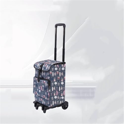 Carretilla plegable plástica con bolsa de almacenamiento azul miniatura 1