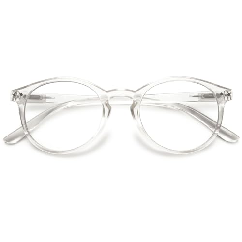 Image of Round Reading Glasses Ladies Blue Light Blocking Spring Hinges Fashion Oval Readers Womens Lightweight Computer Eyeglasses Eyewear