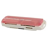 Ruilogod Coffre en plastique blanc rose M2 MINISD MS Micro SD Card Reader