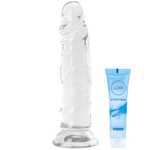 Realistische Anfänger Anal Dildo 14.5cm kleine klassische Dildos für Frauen Sexspielzeug mit Starken Saugnapf Adult Sex Toys Blowjob für Männer Paare Homosexuell Spielen (Transparent)