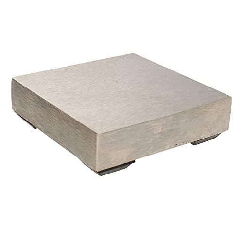 The Beadsmith Steel Bench Block - with Rubber Feet - Flat Anvil Jewelers Tool - Solid Metal Bench Block for Jewelry and Stamping - Protect Your Work Surface - 2 x 2 x 0.375 inches