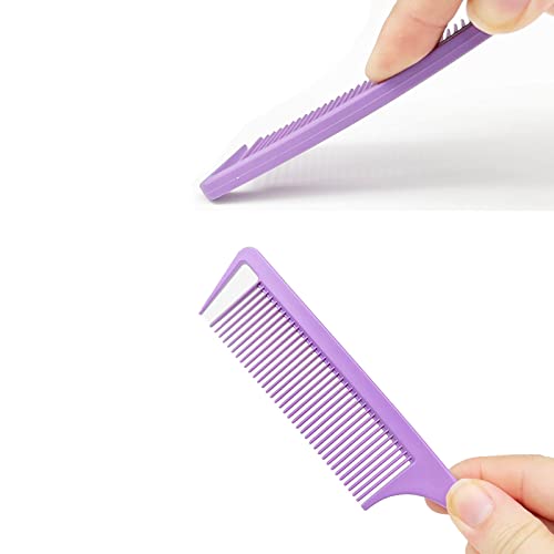 Yumflan Rat Tail Combs, Parting Combs For Braiding Hair, Nylon Hair Comb Rattail Comb With Stainless Steel Pintail For Sectioning, Parting And Styling (Purple) #TOP2