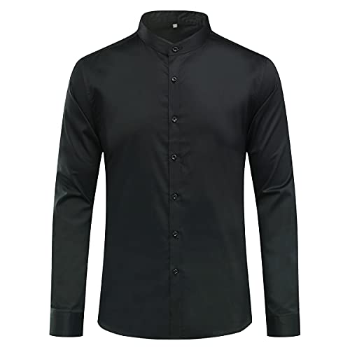 Camicia da Uomo, Colletto Alto, Slim Fit, a