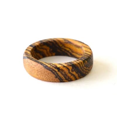 Bocote wood ring, Wood wedding band, Date ring, Promise ring for him, Couple rings, Wood ring engraved, Male engagement ring wood, Name ring3