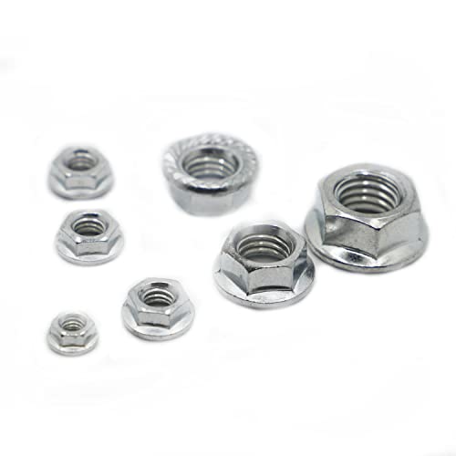 SYLALE Écrous hexagonaux métriques en Acier au Carbone zingué M3 M4 M5 M6 M8 M10 M12 M14 M16 Écrou à embase hexagonale à Encoche (Color : M5 10pcs)