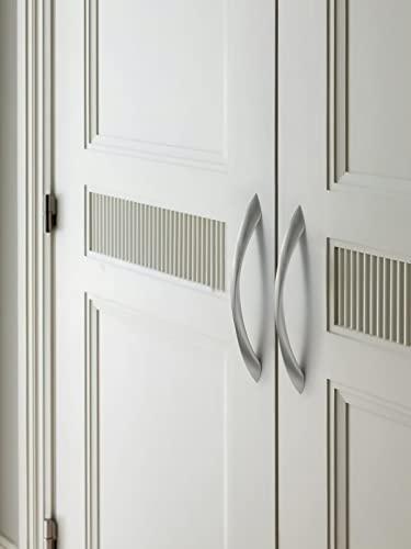 Image of 5 Pack Brushed Nickel Cabinet Pulls 6.3 Inch Arch Twisted Silver Handles Drawer Kitchen Cupboard Bathroom Dresser Cabinet Hardware Zinc Alloy