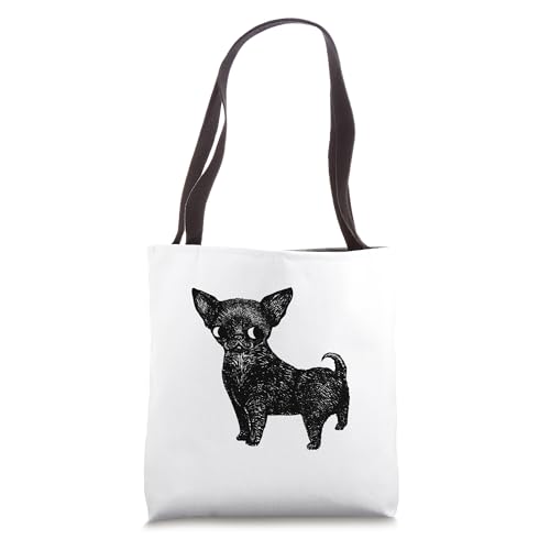 Bolso tote negro con diseño de Chihuahua miniatura 1