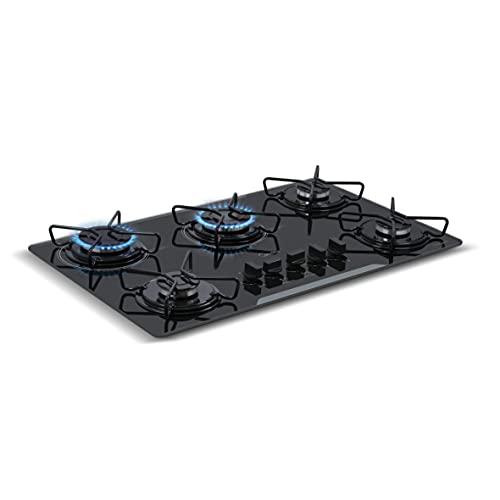 Cooktop à Gás 5 Bocas Midea, com Mesa de Vidro, Bivolt