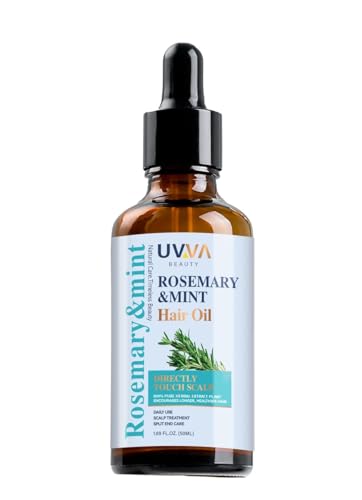 UVVA Beauty Rosemary & Mint Hair Oil, 1.69 fl oz, Natural Scalp Treatment for Healthier Hair
