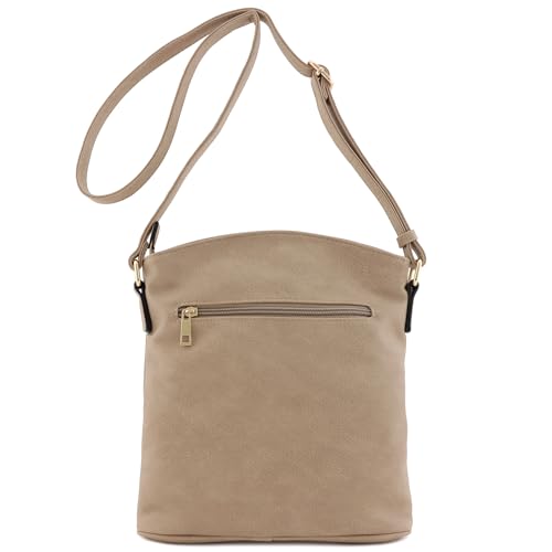Image of ALYSSA Triple Zip Pocket Large Crossbody Bag