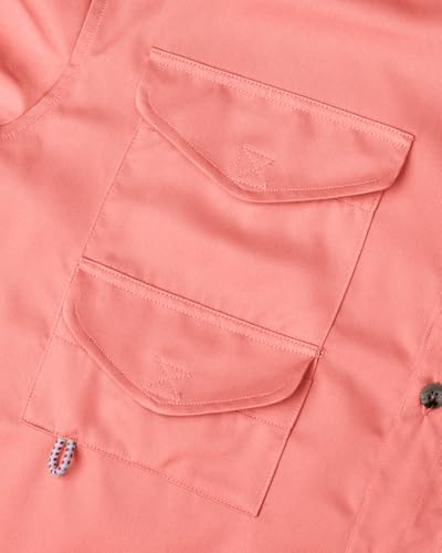 Image of Alimens & Gentle Short Sleeve Fishing Shirt Wicking Fabric Sun Protection Casual Button Down Shirts