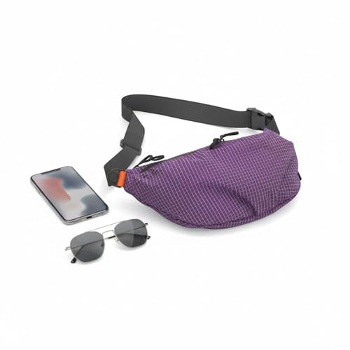 Bolsa cruzada de nailon morada, ideal para viajar con comodidad 5