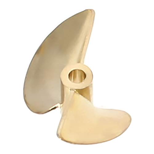 Fielect 2 Blades CCW Propeller for Ship Model Rc Boat Propeller Model Golden Brass Paddle 32mm Diameter 1.4 Pitch 3.18mm Hole Dia