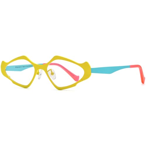 Image of FONEX Colorful Pure Titanium Glasses Frame Women Retro Round Eyeglasses