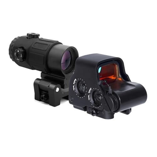 558 Red Dot Holographic Reflex Sight IR Night Vision Scope with G33/G43/G45 3X/5X Magnifier QD Quick Release Detach Mount Rail Base Combo，Fits Night/Day Use Viewing Sight，for 20mm Pic Rail Mounting