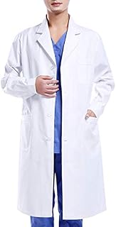 White Medical Coat, Wafly Unisex Cotton Polyester Scientist Lab Coat Doctor Workwear Uniform Food Coat Laboratory Coat Men Coat, S