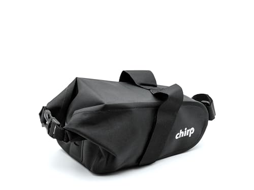 Chirp H2O Satteltasche Fahrradtasche 100% Wasserdicht 2,5 Liter Volumen Rollverschluss universelle Klettbefestigung, Farbe:schwarz, Größe:2,5 Liter