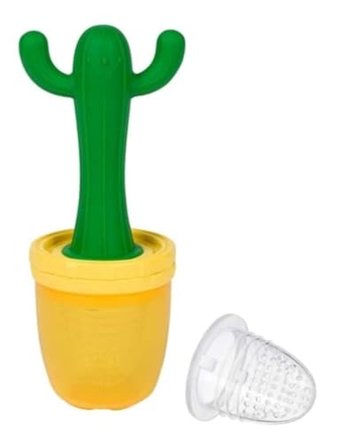 Image of Lollaland - 2 in 1 Cactus Fruit Feeder Pacifier for Babies | Food Teethers for Babies | Baby Food Feeder Pacifier | Includes Additional Silicone Pouch