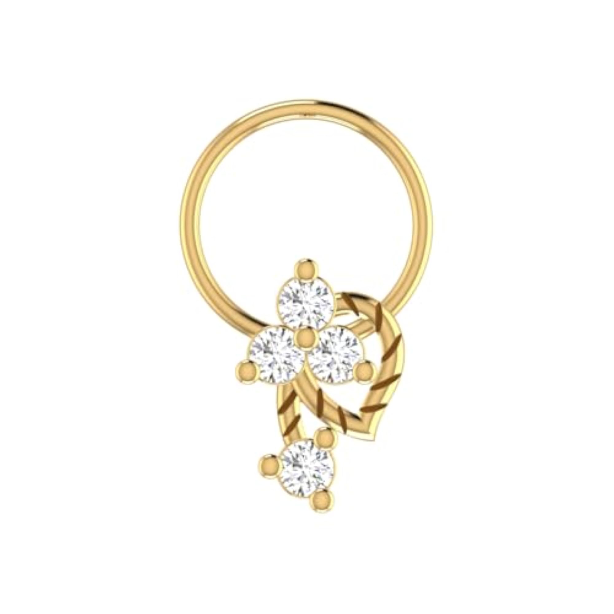 Women's 9K BIS Hallmarked Yellow Gold Stud Nosering