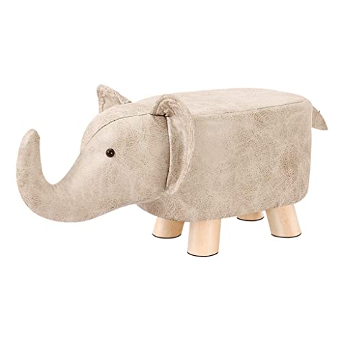 Erik Xian Taburete de pie de Elefante otomano con 4 Patas de Madera Maciza Otomano tapizado Fuerte y Resistente Creativo para Sala de Estar y Dormitorio