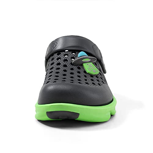 Maihuaro Kids Clogs Slip On Shoes Slides Sandals Beach Slipper Water Shoes Clogs For Boys Girls Grey-Green #TOP2