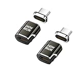 YFFSFDC USB-Cマグネット式 Type C 変換アダプタ USB4.0 N52自動吸着 マグネット 8K@60Hz映像出力 80Gbps高速データ転送 240W急速充電 Mac Book Pro、Nintendo Switch、Nexus 6P 5X、iphone16、Sam sung Galaxy S8、L G G5 V20などのType Cデバイスに対応 2個セット ブラック