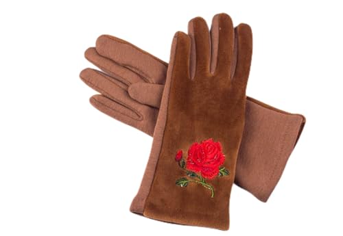 Guantes de invierno contra el frío con terciopelo marrón linxi