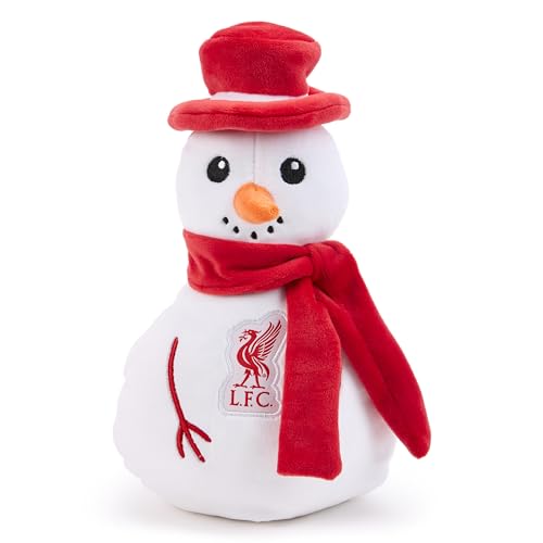 Zappi Co Liverpool FC Snowman Plush Toy Squishy cuddly Christmas Frosty snowman decoration (25cm height), red white. Festive decor, stocking fillers supporters of The Reds