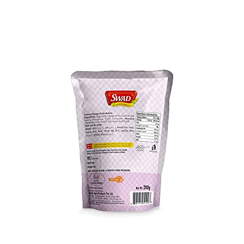 Image of SWAD Delicious and Tangy Sweet Gor Keri Pickle Chutney Home Made / Sweet Mango Chatni / Khatti Meethi Aam Chatni Shredded Mango Slices Khatti Meethi Mango Chutney - 200 gm Each (Pack of 3)