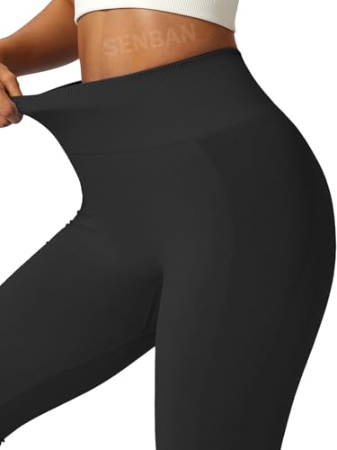 SENBAN 3 Piece Seamless Scrunch Leggings for Women High Waist Workout Athletic Yoga Pants Butt Lifting Booty Tights2