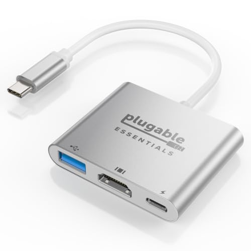 Plugable USB C to HDMI Adapter 4K@60Hz, 100W PD Charging,USBA 3.0 Data Port - image 1