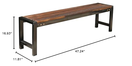 Banc de jardin extérieur en bois et fonte robuste premium