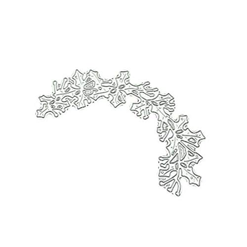 TankMR Feuilles De Noël Houx De Coupe en Métal Matrices, Gabarit De Gabarit De Gaufrage pour Album De Scrapbook DIY Carte De Papier Art Artisanat Décoration Argent Cover