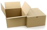 WePack 50 Stück Faltkarton 350x350x250 mm Versandkarton E-commerce Karton 1-Wellig 400G Braun Kartonage Verpackung Postkarton Versandschachtel Paket Päckchen