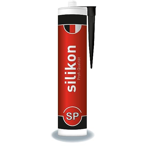 Cartucho de silicona sanitaria 310 ml, negro, sellador de juntas para baño, ducha, cocina, resistente al agua y al moho, con efecto protector y a prueba de UV