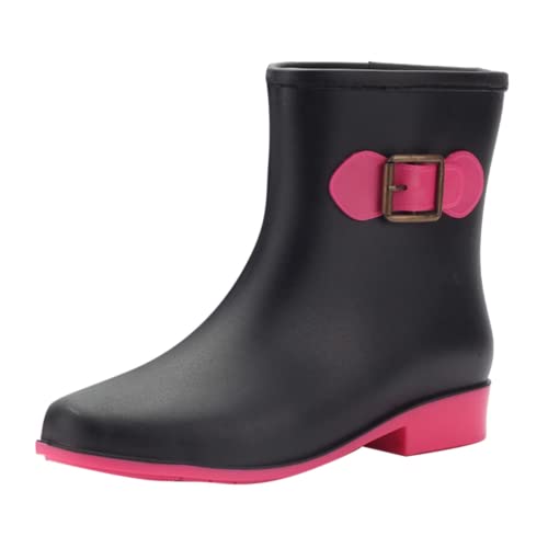 BORAMAX Tall rain Boots for Women and Waterproof Garden Shoes, Anti-Slipping Rainboots for Ladies Stylish Light Car Wash Footwear for Lawn Care, Gardening